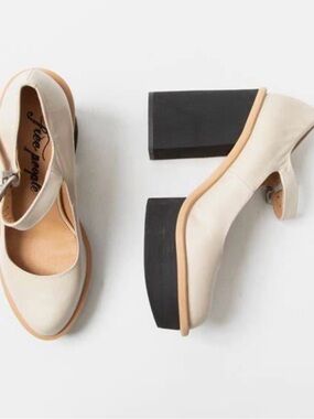 Free People Mary Jane Platform Pump with Black Block Heel